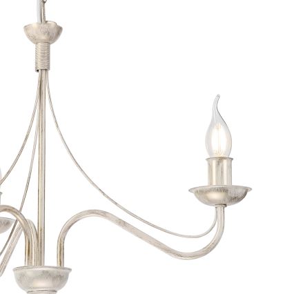 Láncos csillár ANTON 3xE14/60W/230V antikolt fehér