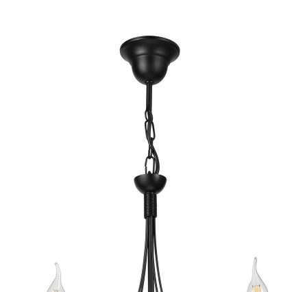 Láncos csillár ANTON 5xE14/15W/230V fekete