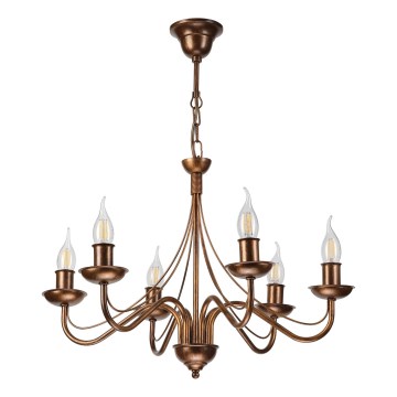 Láncos csillár ANTON 6xE14/60W/230V bronzszínű