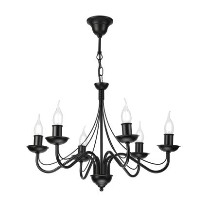 Láncos csillár ANTON 6xE14/60W/230V fekete