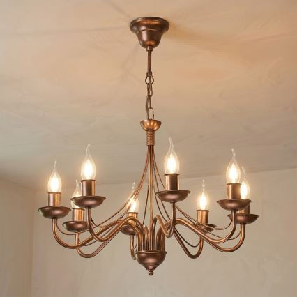 Láncos csillár ANTON 8xE14/60W/230V bronzszínű