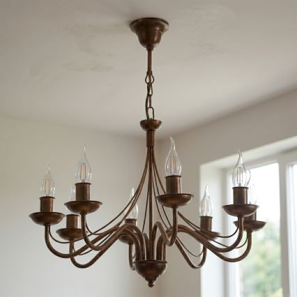 Láncos csillár ANTON 8xE14/60W/230V bronzszínű
