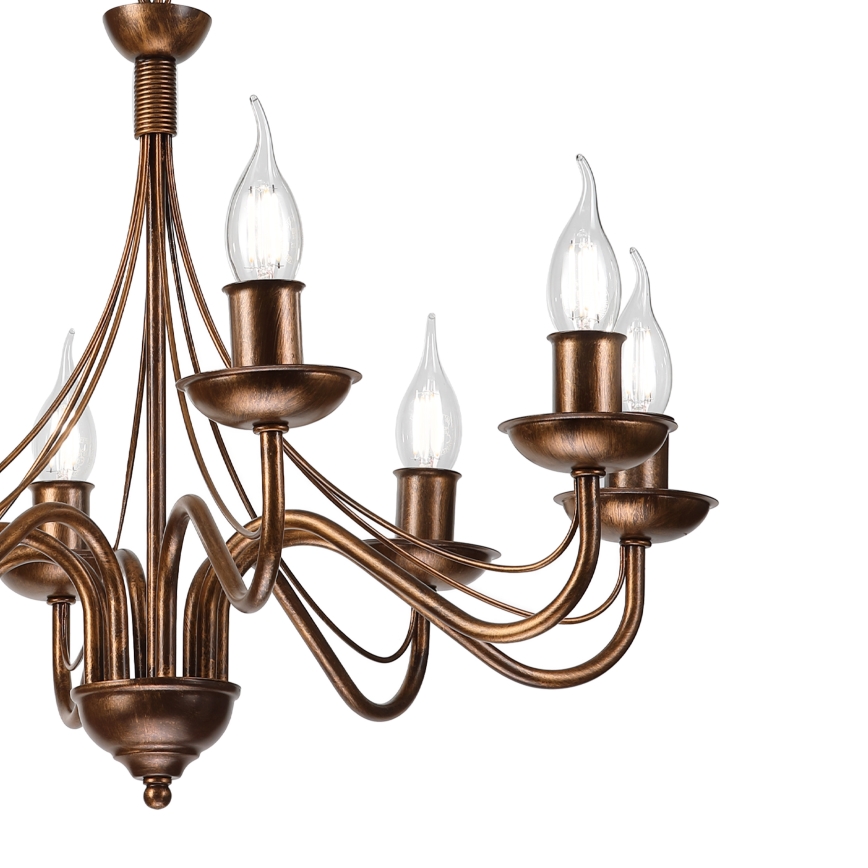 Láncos csillár ANTON 8xE14/60W/230V bronzszínű