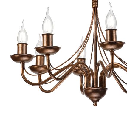 Láncos csillár ANTON 8xE14/60W/230V bronzszínű