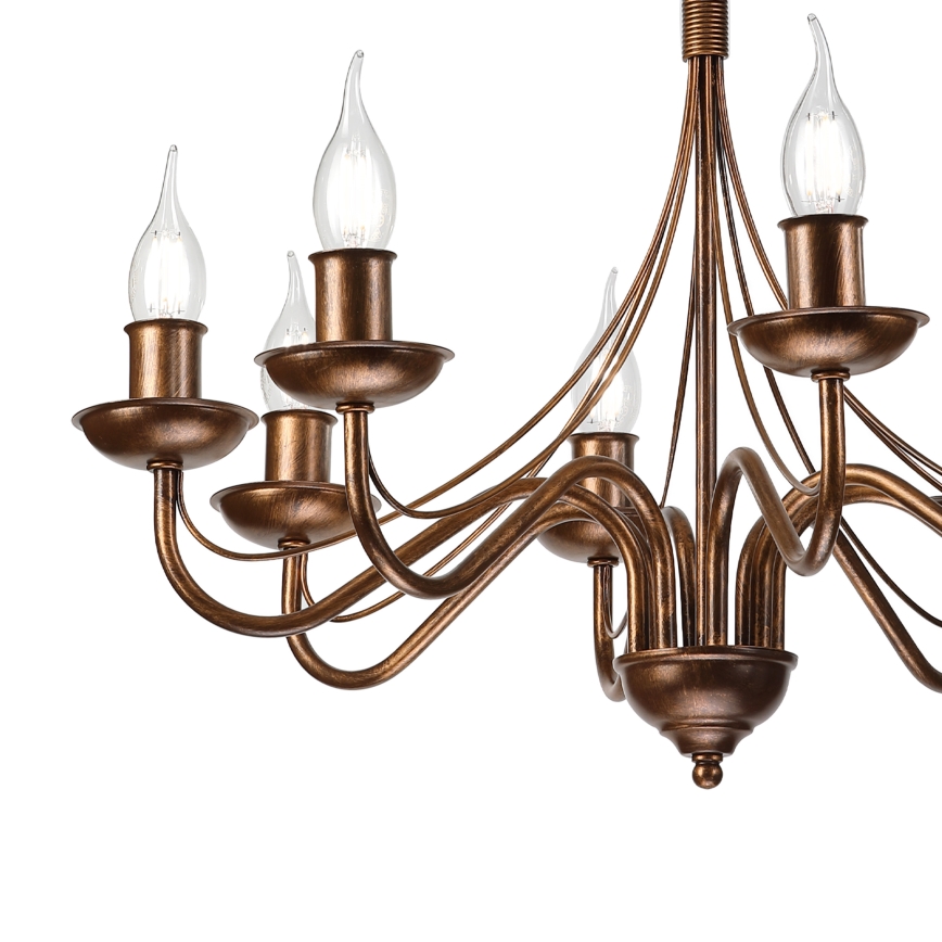 Láncos csillár ANTON 8xE14/60W/230V bronzszínű