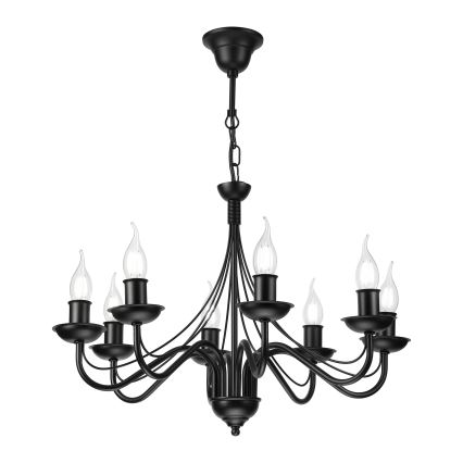 Láncos csillár ANTON 8xE14/60W/230V fekete