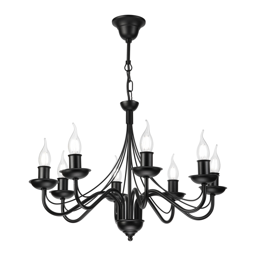 Láncos csillár ANTON 8xE14/60W/230V fekete