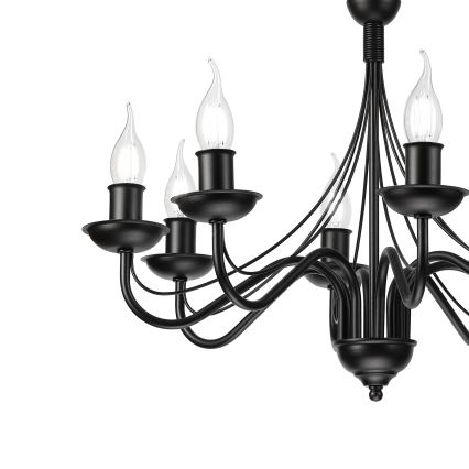 Láncos csillár ANTON 8xE14/60W/230V fekete