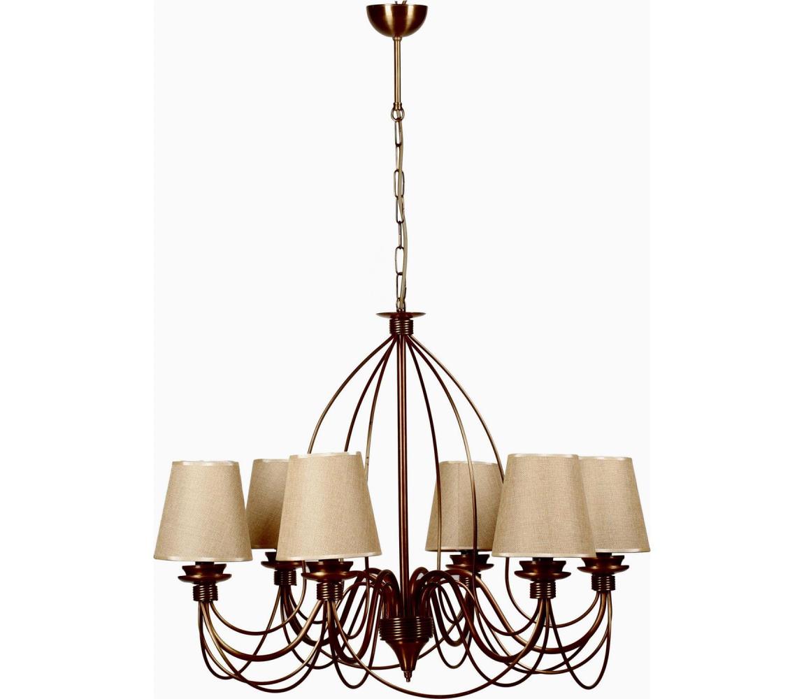 Láncos csillár CLASSIC 6xE14/40W/230V bronz/bézs 846STL1470