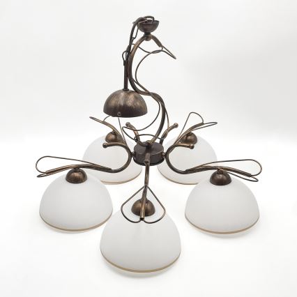 Láncos csillár COBRA 5xE27/60W/230V bronz/patina