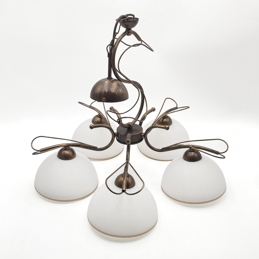 Láncos csillár COBRA 5xE27/60W/230V bronz/patina