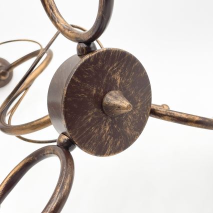 Láncos csillár COBRA 5xE27/60W/230V bronz/patina