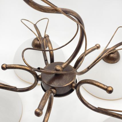 Láncos csillár COBRA 5xE27/60W/230V bronz/patina