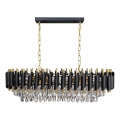 Láncos csillár CRISTAL 10xE14/10W/230V fekete/arany