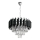 Láncos csillár CRISTAL 5xE14/10W/230V Ø 38 cm fekete/matt króm
