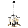Láncos csillár DATUS 4xE27/40W/230V fekete/barna