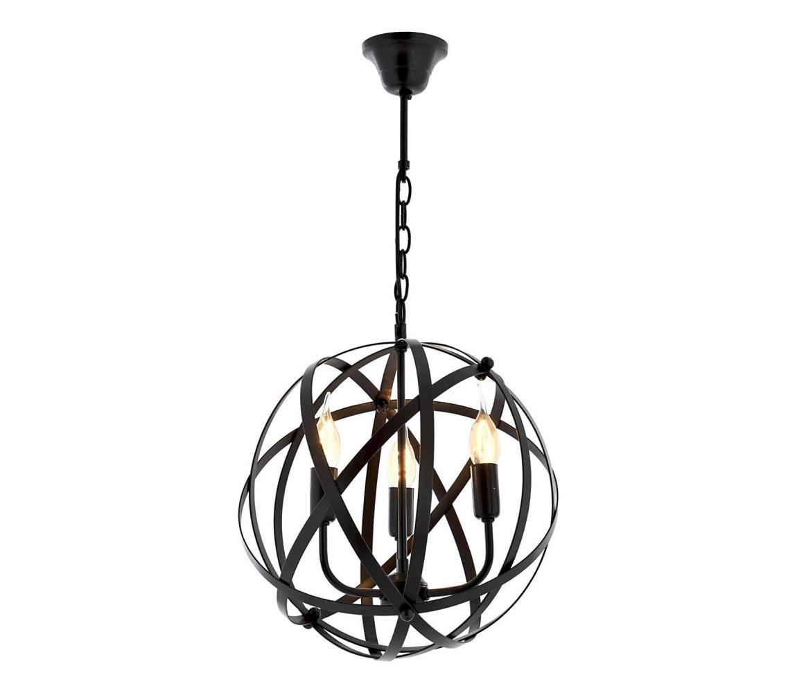 Láncos csillár IRONBALL 3xE27/40W/230V fekete 683AVN1392