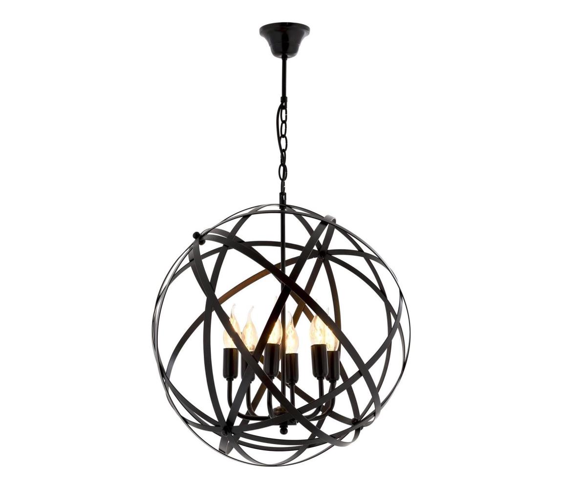 Láncos csillár IRONBALL 6xE27/40W/230V fekete 683AVN1394