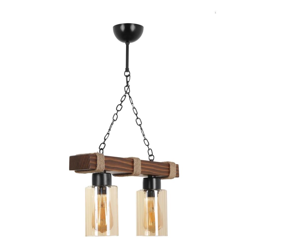 Láncos csillár JASMIN 2xE27/40W/230V barna/bézs 534LUN3369