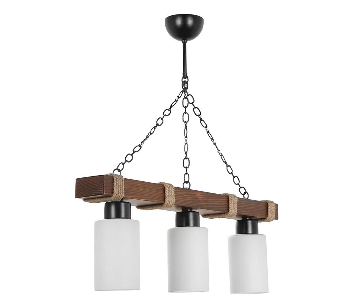 Láncos csillár JASMIN 3xE27/40W/230V barna/fehér 534LUN3374