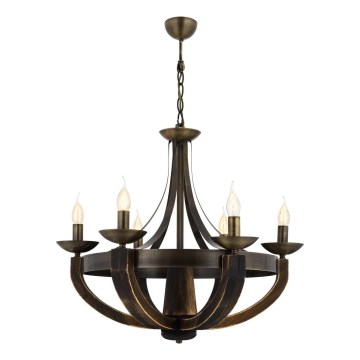 Láncos csillár KOBE 6xE14/40W/230V barna