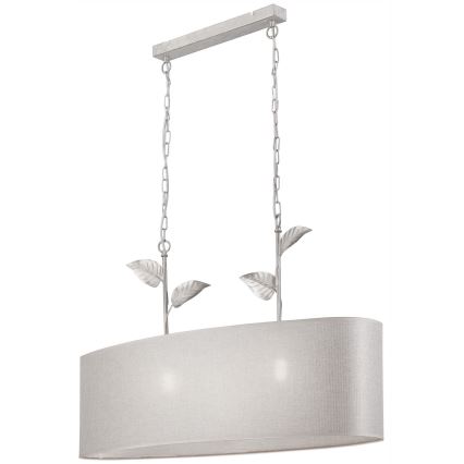 Láncos csillár NOEMI 2xE27/60W/230V ezüst/fehér patina