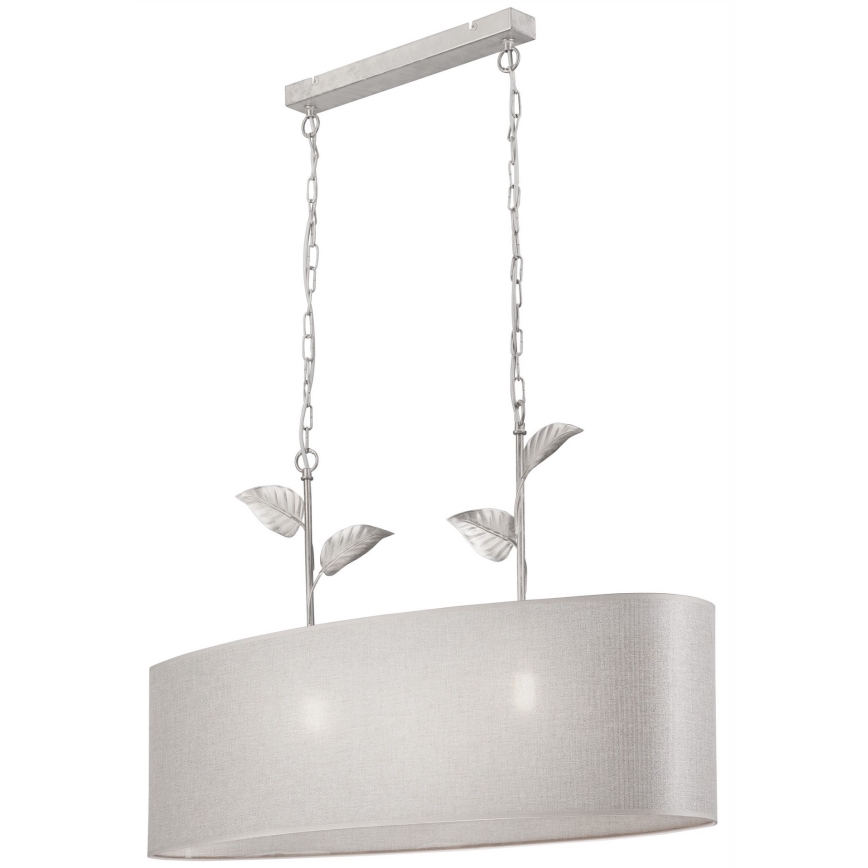 Láncos csillár NOEMI 2xE27/60W/230V ezüst/fehér patina