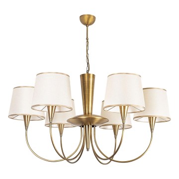 Láncos csillár PARDO 6xE27/40W/230V arany/krémszínű