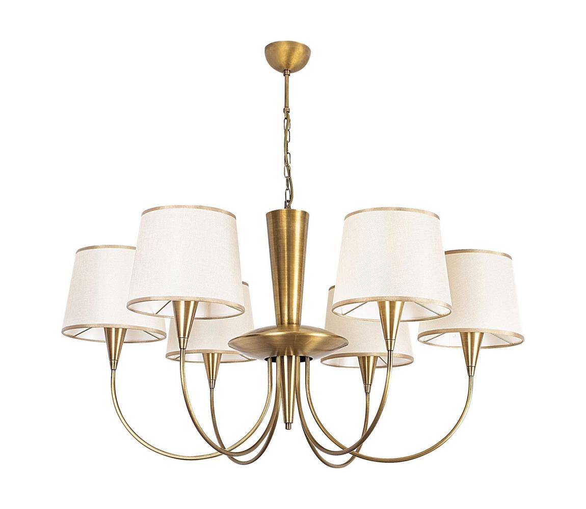 Láncos csillár PARDO 6xE27/40W/230V arany/krémszínű 892OPV1401