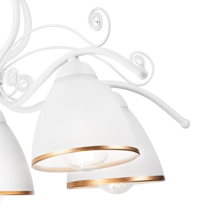 Láncos csillár RETRO II 5xE27/60W/230V fehér