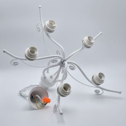 Láncos csillár RETRO II 5xE27/60W/230V fehér