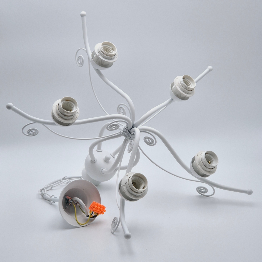 Láncos csillár RETRO II 5xE27/60W/230V fehér