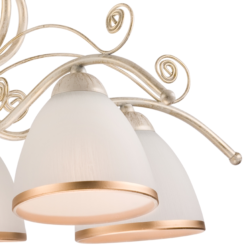 Láncos csillár RETRO II 5xE27/60W/230V fehér patina