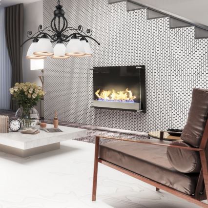 Láncos csillár RETRO II 5xE27/60W/230V matt fekete