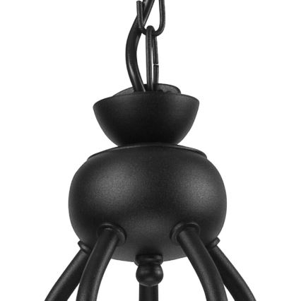 Láncos csillár RETRO II 5xE27/60W/230V matt fekete