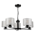 Láncos csillár ROSA 5xE27/60W/230V fekete/szürke