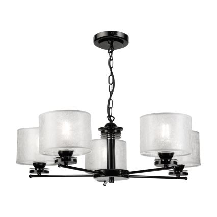 Láncos csillár ROSA 5xE27/60W/230V fekete/szürke