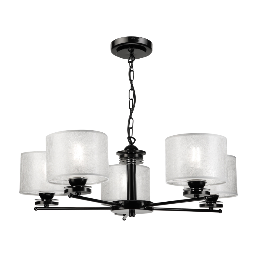 Láncos csillár ROSA 5xE27/60W/230V fekete/szürke