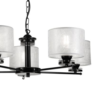 Láncos csillár ROSA 5xE27/60W/230V fekete/szürke