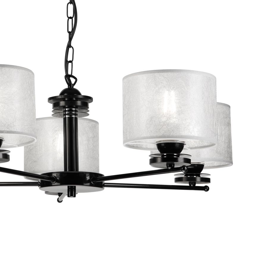 Láncos csillár ROSA 5xE27/60W/230V fekete/szürke