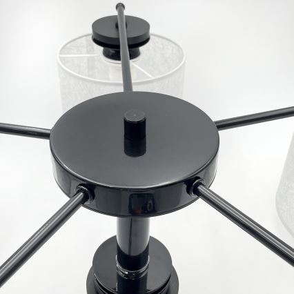 Láncos csillár ROSA 5xE27/60W/230V fekete/szürke