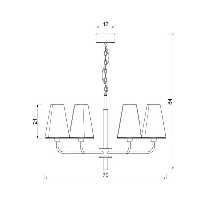 Láncos csillár TORTOLA 6xE14/15W/230V barna/krém