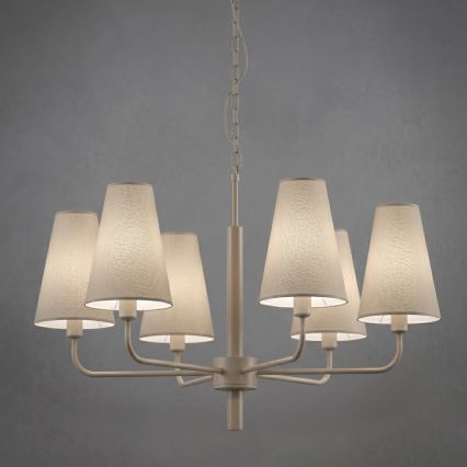 Láncos csillár TORTOLA 6xE14/15W/230V bézs