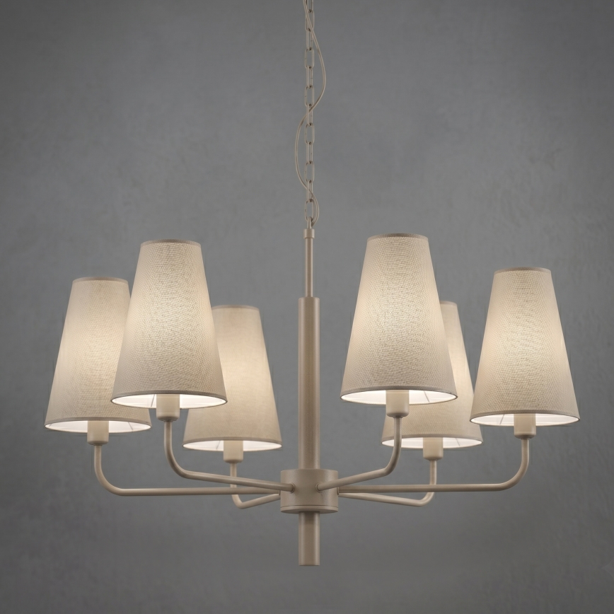 Láncos csillár TORTOLA 6xE14/15W/230V bézs