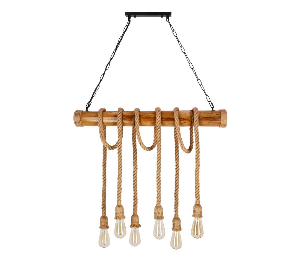 Láncos csillár VINT 6xE27/40W/230V bambusz 36