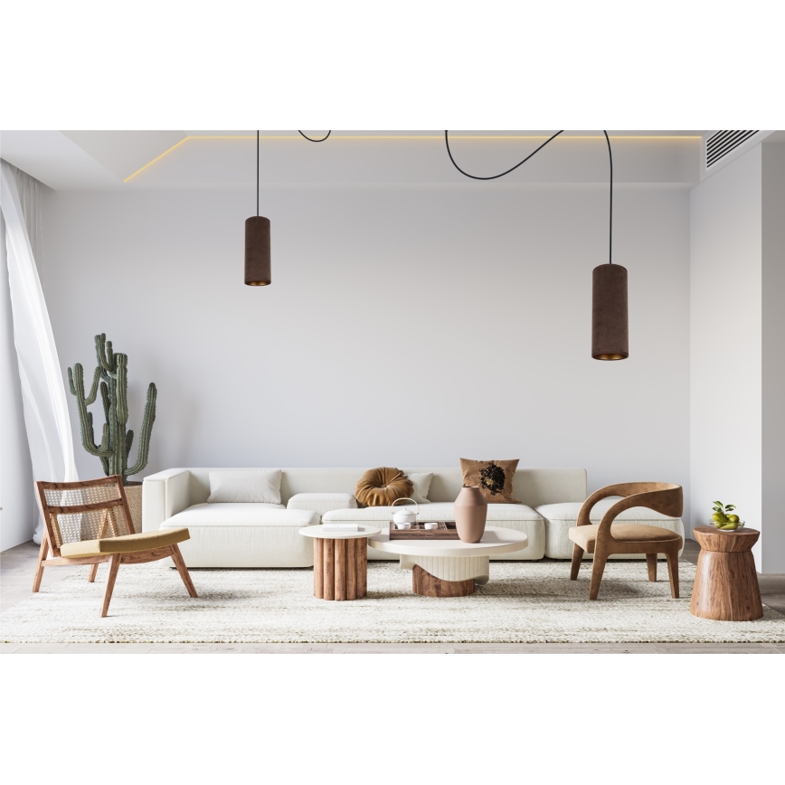 Lámpa zsinóron AVALO 2xE27/60W/230V pókháló barna/rezes