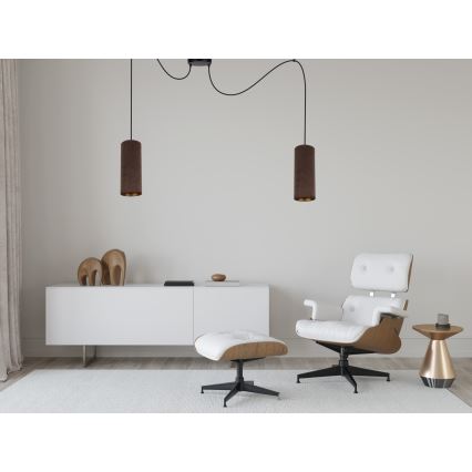 Lámpa zsinóron AVALO 2xE27/60W/230V pókháló barna/rezes