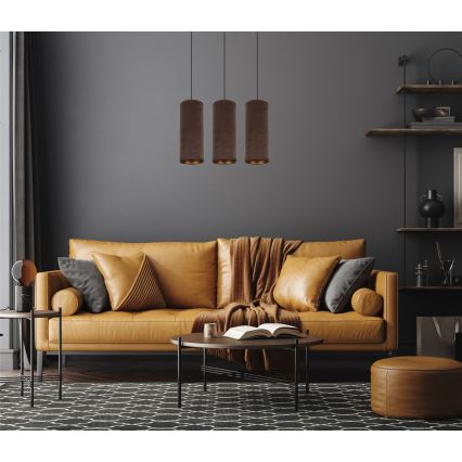 Lámpa zsinóron AVALO 3xE27/60W/230V barna/réz
