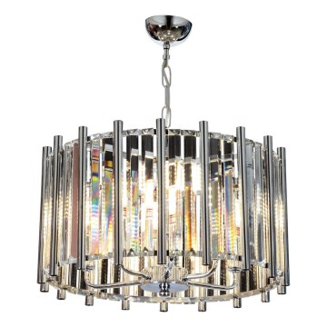 Láncra akasztható CRYSTALLINE csillár 6xE14/40W/230V, fényes króm