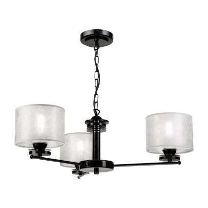 Láncra akasztható ROSA csillár 3xE27/60W/230V, fekete/szürke